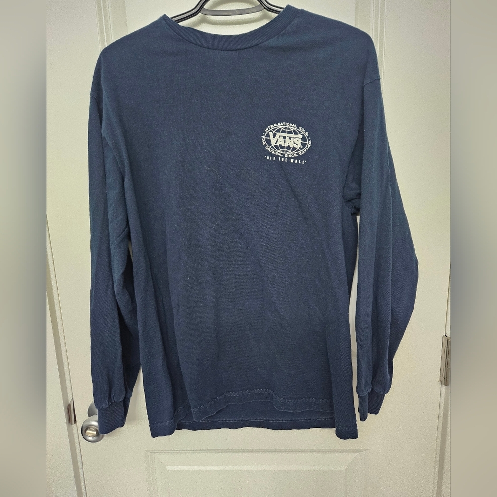 Vans Navy Long Sleeve Tee Medium